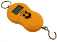 Zelenor Portable Hanging Luggage Weight Machine Digital for Weighing Household Items Smiley Pocket Weighing Scale(Orange)