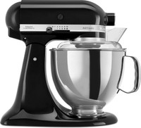 KITCHEN AID 5KSM150PSDOB CLASSIC TILT HEAD ARTISAN ONYX BLACK (D)(Tilt Head-Stand Mixer) 240 Juicer Mixer Grinder (1 Jar, Onyx Black)
