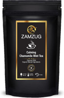 ZAMZUG Chamomile Mint Tea - Soothing and Calming Aromatic Organic Tea with Chamomile Flower, Pepper Mint and Green Tea - Herbal and Healthy Loose Leaf Tea (100 GM/50 Cups