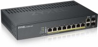 Zyxel 8-Port Gigabit Ethernet Smart Managed PoE+ Switch with 130 Watt Budget and 2 Gigabit Combo Ports and Hybrid Cloud mode [GS1920-8HPv2] Network Switch(Black)