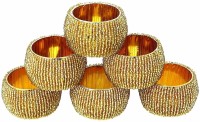 NOOR INTERNATIONAL NIZ-1003 Set of 6 Napkin Rings(Gold)