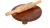 Firoz Wood Wooden Roti Maker S Rolling Pin & Board(Brown, Beige, Pack of 2)