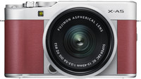 FUJIFILM X Series X-A5 Mirrorless Camera Body with 15 - 45 mm Lens F3.5 - 5.6 OIS PZ(Silver, Maroon)