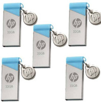 HP v215b 5 Pcs 32 GB Pen Drive(Silver, Blue)