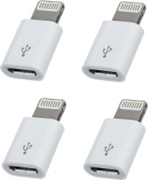 OLECTRA Pack of 4 Micro usb to 8 pin lightning charging adapter USB Adapter(White)