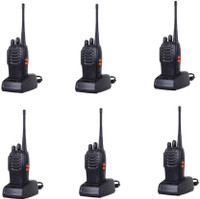 MANIA ELECTRO 6Pcs PROFESSIONAL PREMIUM QUALITY 2-WAY COMM 16 CHANNEL PORTABLE Boefang 888-S Walkie Talkie(Black)