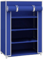 Global Bazarro Multipurpose Metal Collapsible Shoe Stand(Blue, 4 Shelves)