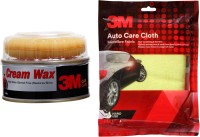 3M AS Cream Wax (220 g) and Cloth Car Washing Liquid(220 ml)