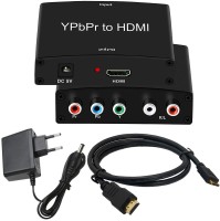 Finest  TV-out Cable YPbPr + R/L to HDMI, Component YPbPr to HDMI Converter Adapter Support 1080P(Black, For TV)