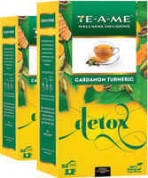 TE-A-ME Detox Pack of 2 (2 X 25 = 50 Tea Bags) Cardamom, Turmeric Infusion Tea Bags Box(50 Bags)