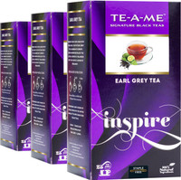 TE-A-ME Earl Grey Tea Pack of 3 (3 X 25 = 75 Tea Bags) Bergamot Orange Black Tea Bags Box(75 Bags)