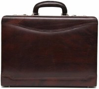 PARE Genuine Leather Briefcase Dark Brown Medium Briefcase - For Men(Brown)