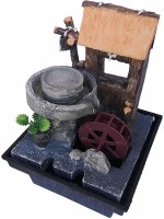 Maison & Cuisine Beautiful Hut Nature Wall Water Fountain Show Piece for Home Decorative Diwali Gifts for Drawing Room Living Room Waterfall Decorative Item with Mini Water Pump (ITN-09066) Decorative Showpiece  -  18 cm(Polyresin, Stone, Multicolor)