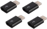OLECTRA Pack of 4 Metal Micro usb to 8 pin lightning charging adapter USB Adapter(Black)