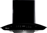 Seavy Ciaz Black Titanium Steel 60cm Auto Clean Wall Mounted Chimney(Black/ Glossy Finish 1200 CMH)