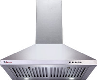 Seavy Acura Stainless Steel 60cm, 1100m3/hr Air Suction Wall Mounted Chimney(Silver 1100 CMH)
