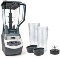 Ninja Professional with Single Serve Cups 3 Speed Blender Silver (BL660) 2E8FZB9358CG 500 Juicer Mixer Grinder (1 Jar, Silver)