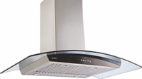 Glen CH6071GF90BFLTW Wall Mounted Chimney(Silver 1250 CMH)