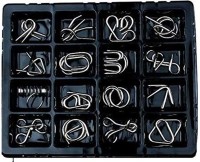 TEMSON 16PCS/Set Classic Metal Wire Puzzle Mind Brain Teaser Game(16 Pieces)