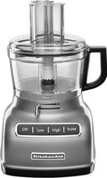 KITCHEN AID 7-Cup Food Processor with ExactSlice System Contour Silver (KFP0722CU) 500 W Food Processor(Contour Silver)