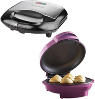 Brentwood TS-252 Mini Cupcake Maker and TS-240B Sandwich Maker Grill(Purple)