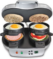 Hamilton Beach Dual Breakfast Sandwich Maker | Model# 25490 Grill(Silver)