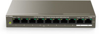 IP-COM F1110P-8-102W 8-Port10/100Mbps+2 Gigabit Desktop Switch Network Switch(Brown)