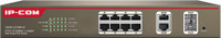 IP-COM S3300-10-PWR-M 8-Port 100M+2-Port Gigabit TP/SFP Combo Web Smart PoE Switch Network Switch(Brown)