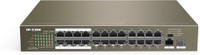 IP-COM F1126P-24-250W 24 10/100Mbps +1 Gigabit/SFP Slots Switch with 24-Port PoE Network Switch(Brown)
