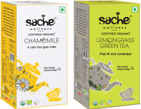 Sache Wellness Chamomile Herbal & Lemongrass Green Herbal Tea Bags Box(50 Bags)