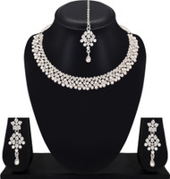 Atasi International Alloy Rhodium Silver Jewellery Set(Pack of 1)