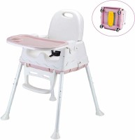 SYGA High Chair for Baby Kids, Safety Toddler Feeding Booster Seat Dining Table Chair with Wheel(Pink)