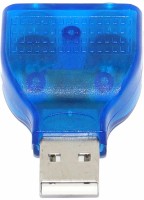 Ever Forever Male Type USB to PS2 Dual Female USB Adapter(Blue)