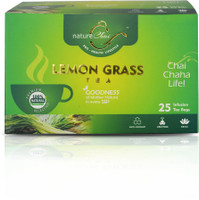 Nature Chai Herbal Lemongrass Green Tea - Tea Bag (25 Dip Pouches) Lemon Grass Herbal Tea Bags Box(50 g)