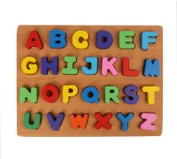 CrazyCrafts Wooden Alphabet (Capital Letters) Puzzles Toys for Children(Multicolor)