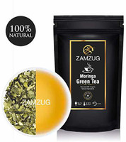 ZAMZUG Moringa Green Tea - Antioxidants and Detox Tea for Weight Loss Peppermint Herbal Tea Pouch(100 g)