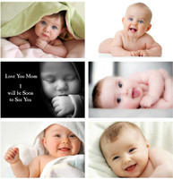Set of 6 Cute Baby Combo | Smiling | Poster for Pregnant Women | HD Baby Wall Room decor (12x18-Inch, 300GSM Thick Paper, Gloss Laminated) Paper Print(12 inch X 18 inch, Rolled)