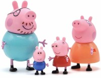Ruhani Toys & Gift Gallery Peppa Pig Toys Family Set Orginal Cartoon Animated Figures(Blue, Red, Orange, Blue)