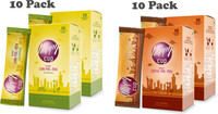 HAPPY CUPS 10 Pack Instant Chai & 10 Pack Coffee Instant Premix (140gm each) Cardamom Tea Box(2800 g)