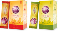 HAPPY CUPS Combo of 1 Pack Cardamom Instant Chai & 1 Pack Masala Instant Chai Cardamom Masala Tea Box(280 g)