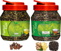 Byahut Gold Green Tea Ginger, Black Pepper, Cloves Green Tea Mason Jar(400 g)