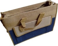 Aditya Enterprises BLUE_JUTE_BAG Multipurpose Bag(Brown, Blue, 16 inch)
