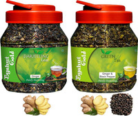 Byahut Gold Ginger Darjeeling Leaf and Ginger Black Pepper Green Tea Ginger, Black Pepper Green Tea Mason Jar(400 g)