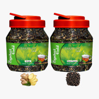 Byahut Gold Ginger & Black Pepper Combo Darjeeling Leaf Ginger, Black Pepper Green Tea Mason Jar(400 g)