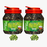 Byahut Gold Cardamom Darjeeling Leaf Cardamom Green Tea Mason Jar(400 g)