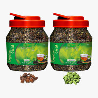 Byahut Gold Cloves & Cardamom Combo Organic Tea Cloves, Cardamom Green Tea Mason Jar(400 g)