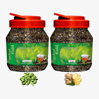 Byahut Gold Cardamom & Ginger Combo Organic Tea Cardamom, Ginger Green Tea Mason Jar(400 g)