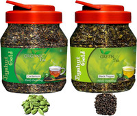 Byahut Gold Cardamom Organic Tea and Black Pepper Green Tea Cardamom, Black Pepper Green Tea Mason Jar(400 g)