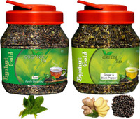 Byahut Gold Tulsi Organic Tea and Ginger Black Pepper Green Tea Ginger, Black Pepper, Tulsi Green Tea Mason Jar(400 g)
