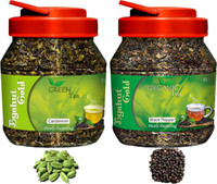 Byahut Gold Cardamom Green Tea and Black Pepper Organic Tea Cardamom, Black Pepper Green Tea Mason Jar(400 g)